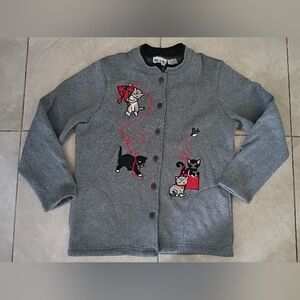 Blair Gray Jacket with Cat Embroidery
